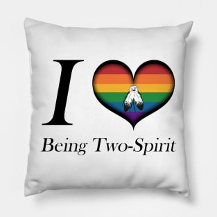 I Heart Being Two-Spirit Design Pride Flag Design Pillow