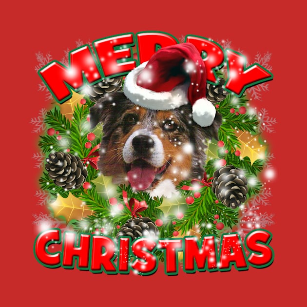 Merry Christmas Aussie Dog Gift by Just Another Shirt