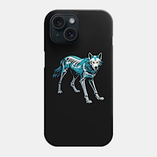 Wolf Skeleton Illustration Phone Case