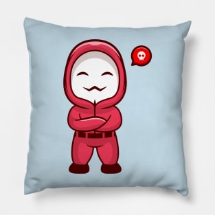 Cute Hacker Standing Cartoon Pillow