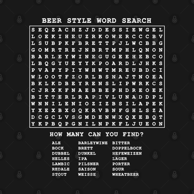 Disover Styles of Craft Beer Word Search Puzzle - Craft Beer Gift - T-Shirt