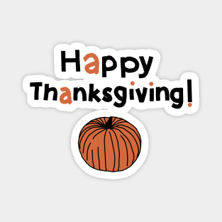 Happy Thanksgiving with Harvest Pumpkin Magnet