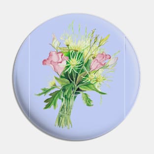 Summer Bouquet on blue Pin