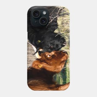 Hochland cattle fight / Swiss Artwork Photography Phone Case