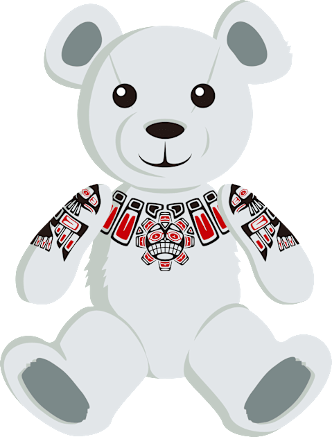 Haida tattooed teddy bear Kids T-Shirt by TurkeysDesign