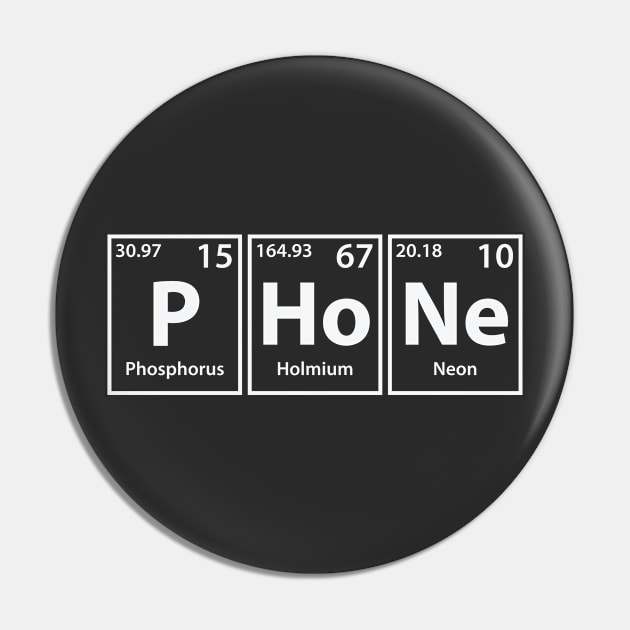 Phone (P-Ho-Ne) Periodic Elements Spelling Pin by cerebrands