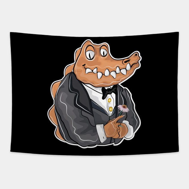 Crocodile Gentleman Tapestry by ArticArtac