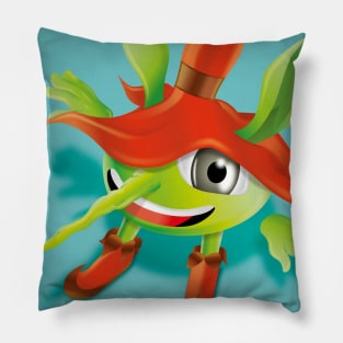 Happy green goblin Pillow