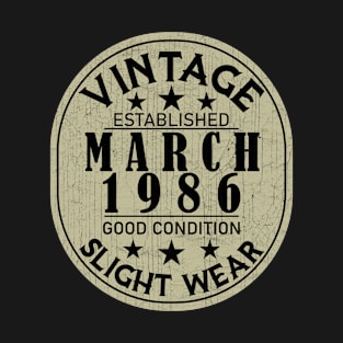 Vintage Established March 1986 - Good Condition Slight Wear T-Shirt