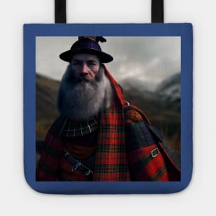 Scottish Highlander in Clan Tartan Tote