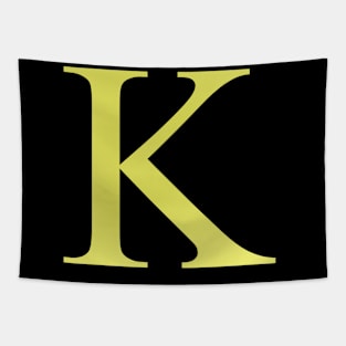 The Letter K in Shadowed Gold Tapestry