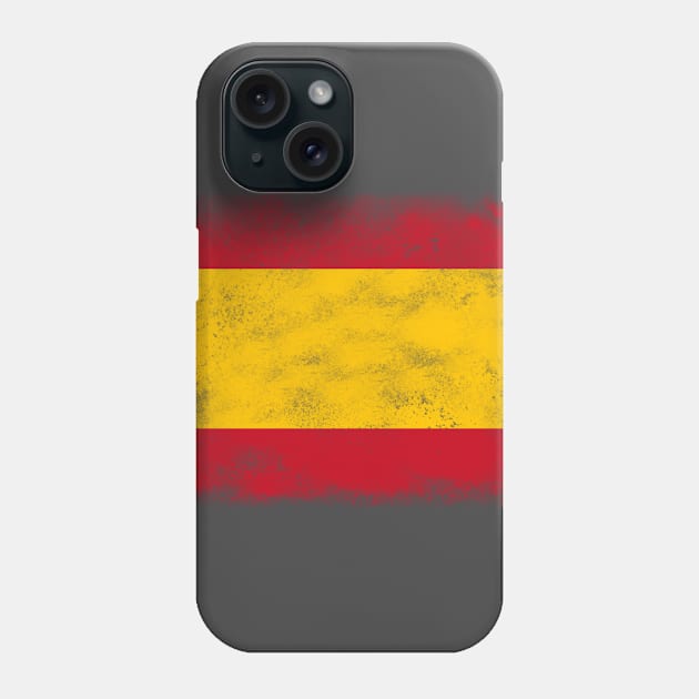 Spain flag isolated Phone Case by psychoshadow