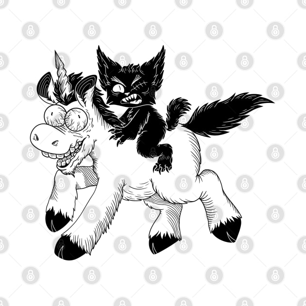 Creepy Kitty And Unicorn by Get A Klu Comics