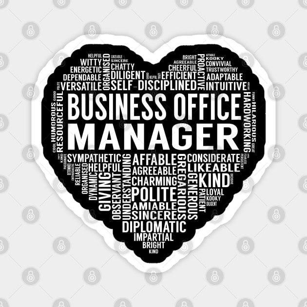 Business Office Manager Heart Magnet by LotusTee