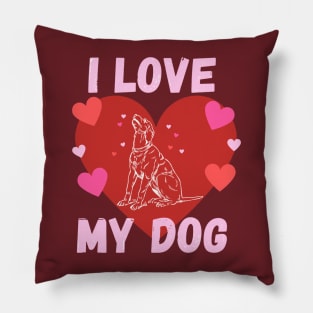 I love my dog love hearts design Pillow