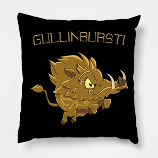 Golden Gullinbursti: A Mythical Design for a Legendary Journey Pillow