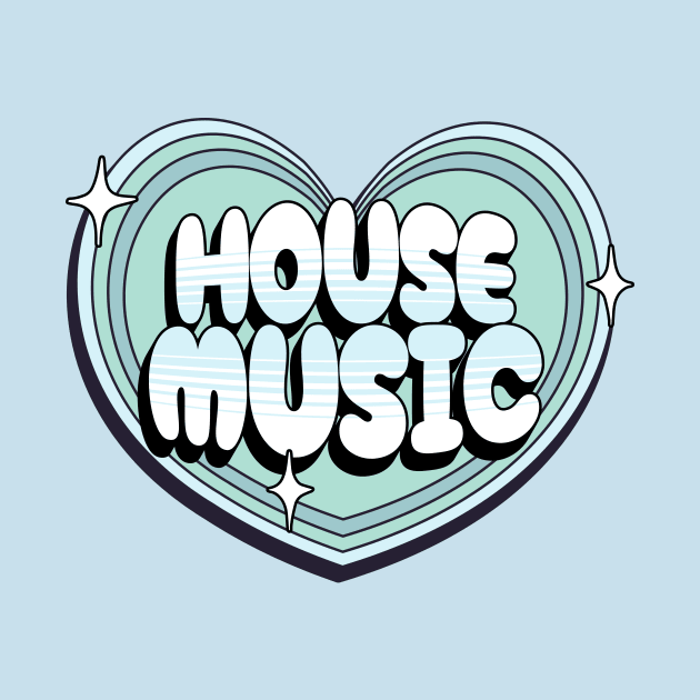 HOUSE MUSIC  - Y2K Heart (Teal) by DISCOTHREADZ 