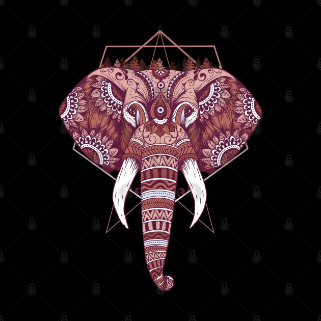 Tribal Elephant Mandala by origato