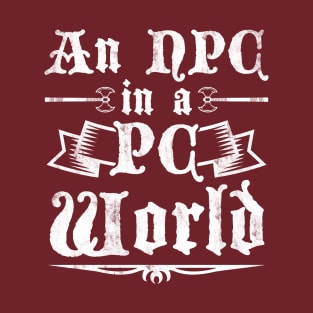 An NPC in a PC World T-Shirt