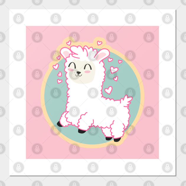 Cute Kawaii Llama Cartoon Drawing - Llama Lover Gift - Posters and Art Prints | TeePublic Cute Kawaii Llama Cartoon Drawing - Llama Lover Gift - Posters and Art Prints | TeePublic