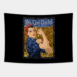 glitter print rosie the riveter Tapestry