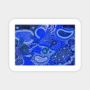 Blue Paisley Magnet