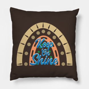 Keep On Shine Boho Rainbow Pillow