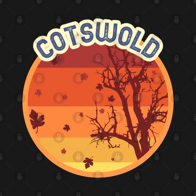 Cotswold Leaves Falling Autumn and Fall Amber Autumn, Best gift for September October and November, leaf falling by AbsurdStore