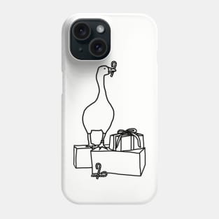 Gaming Goose Steals Christmas Line Drawing Phone Case