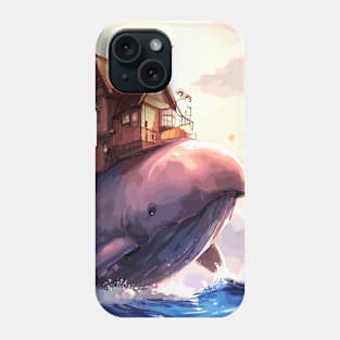 Fantasy family on whale Phone Case