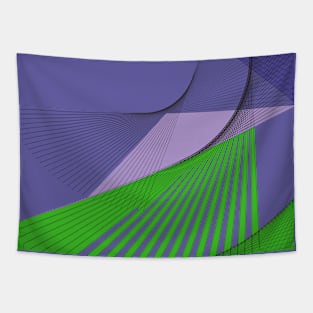 Geometric popart cool purple green Tapestry