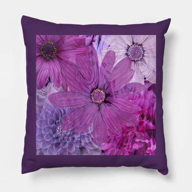 Purple Passions Flower Design Pillow by PurplePeacock