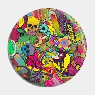 Colorful sticker bombing Pin