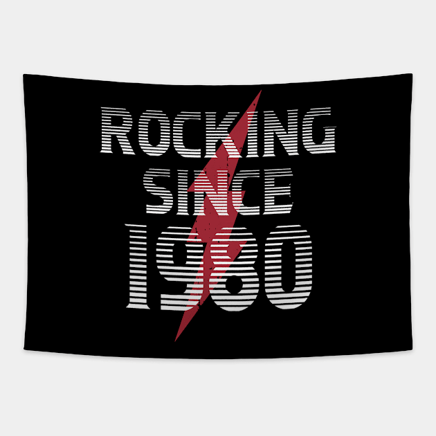 Vintage 1980 | Rocking Since 1980 | Birthday Gift Tapestry by Streetwear KKS