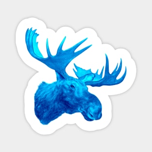 A Moose That Is Blue Magnet