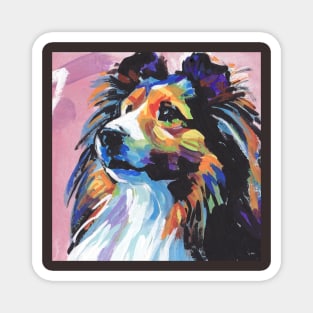 Shetland Sheepdog Dog Bright colorful pop dog art Magnet