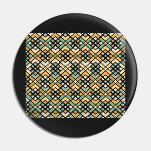 Abstract geometric pattern - bronze, green and black. Pin