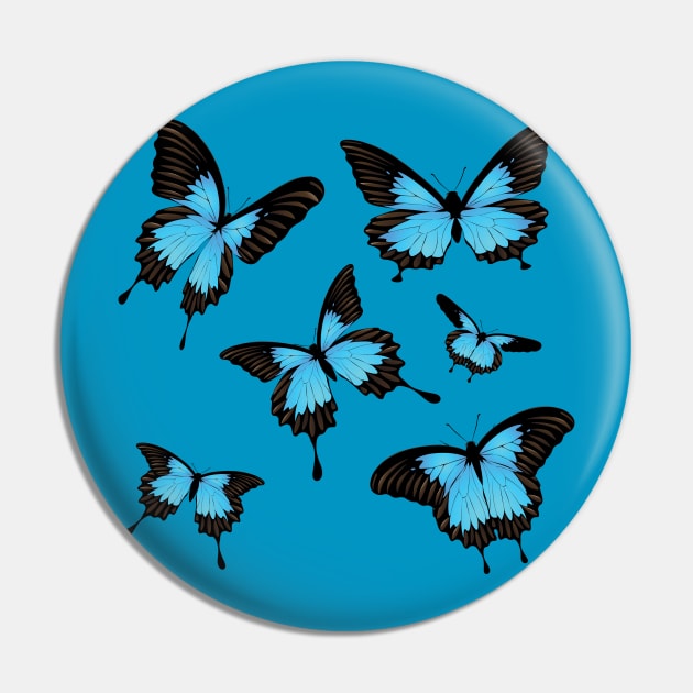 Blue butterflies Pin by AnnArtshock