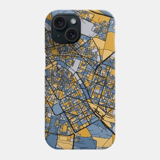 Valencia Map Pattern in Blue & Gold Phone Case