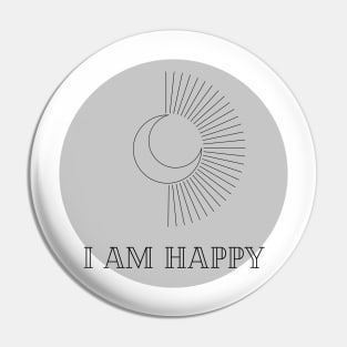 Affirmation Collection - I Am Happy (Gray) Pin