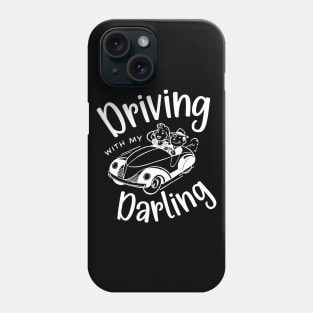 Driving with My Darling - Cute Retro Comic Romantic Couples Phone Case