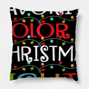 my favorite color is christmas lights Pillow