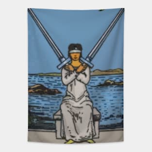 Tarot Card = Two of Swords Tapestry