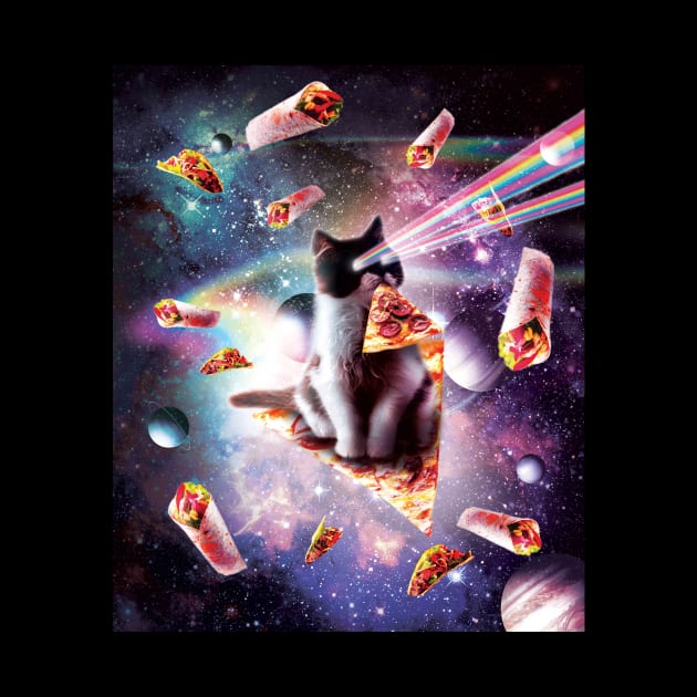 Outer Space Pizza Cat - Rainbow Laser, Taco, Burrito by Random Galaxy