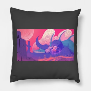 illustration hard to get with skull, dragon, and gem Pillow