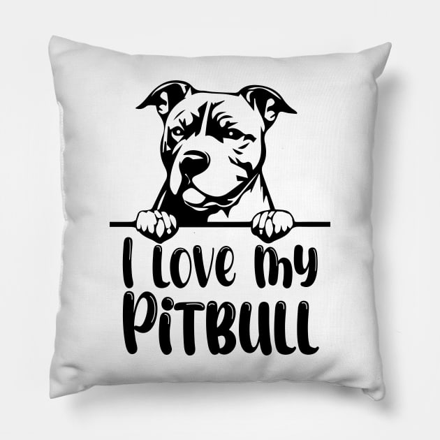 Pitbull Dog Lover Pillow by printalpha-art