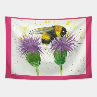 Bumble bee and Thistles Tapestry