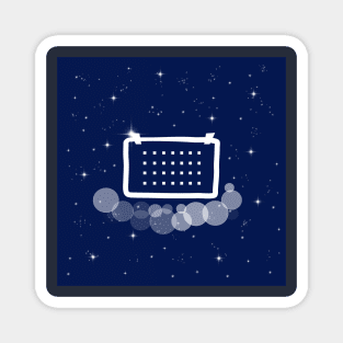 office work, calendar, planning, organizer, stationery, technology, light, universe, cosmos, galaxy, shine, concept, illustration Magnet