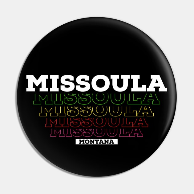 I Love Missoula Montana USA Vintage Pin by Zen Cosmos Official