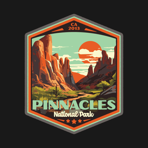 Pinnacles National Park Vintage WPA Style Outdoor Badge by GIANTSTEPDESIGN